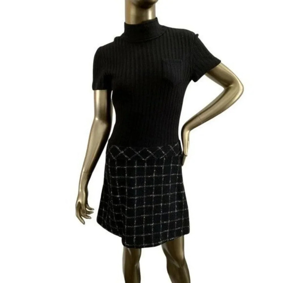 90s Mod Style Vintage Wool Mini Dress by GERONIMO - Picture 1 of 5